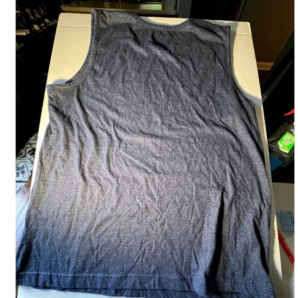 True Religion Mens XL Tank Top Blue Heather Horseshoe Logo Loungewear Sleeveless